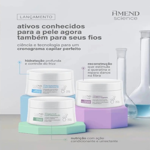 Máscaras De Tratamento Amend Science 250g Para Cabelos