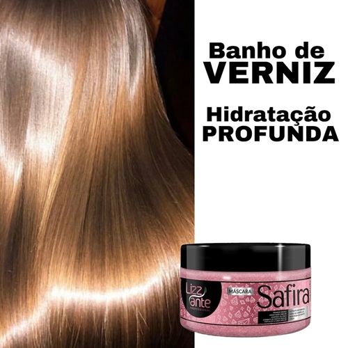 Máscara Safira 300g Lizz ante  Hidratação Profunda Brilho