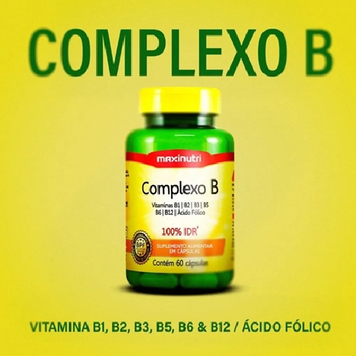 Complexo B Maxinutri 60 cápsulas Vitamina B1 B2 B3 B5 B6 B12