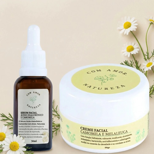 Kit Facial Vegano com Sérum de Ácido Hialurônico e Creme