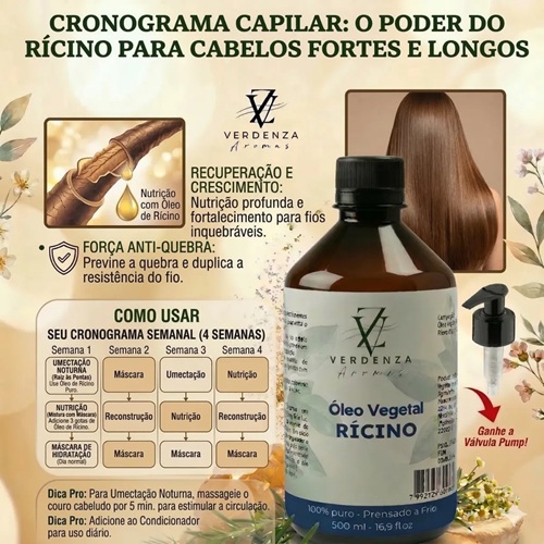 Óleo De Rícino Prensado A Frio 100% Puro