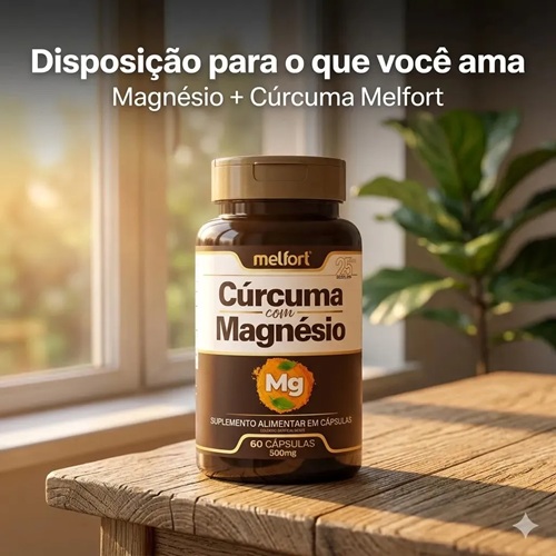 Kit 3x Magnésio com Cúrcuma 500mg 180 Cápsulas