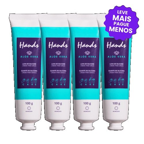 Kit 4 Luvas De Silicone Aloe Vera Hands