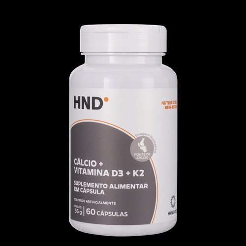 Cálcio + Vitamina D3 + K2 em 60 Cápsulas HND