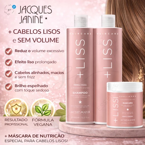 Kit Para Cabelos Lisos Shampoo + Condicionador + Máscara Vegano