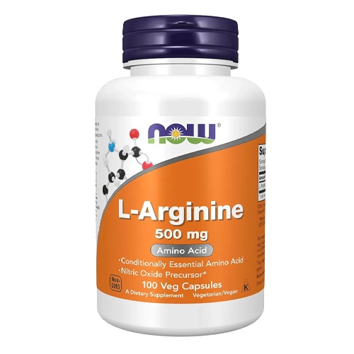 Suplemento Now Foods L-arginina 500 Mg 100 Cápsulas Vegetais