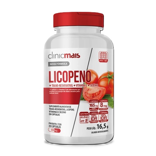 Licopeno + Trans-Resveratrol + Vitamina E + Selênio (30 Cápsulas)