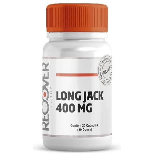 Long Jack 400mg Marca Recover Farma 30 Cápsulas Sem Sabor Testosterona
