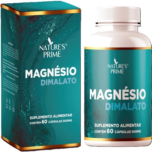 Magnésio Dimalato - 60 Cápsulas - Nature's Prime