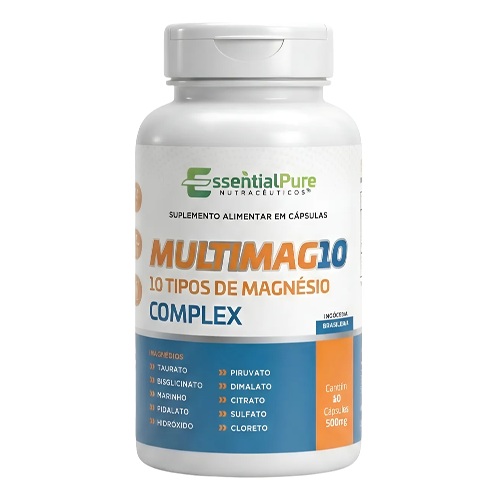 10 Tipos De Magnésio 60 Cápsulas 500mg 1 Pote