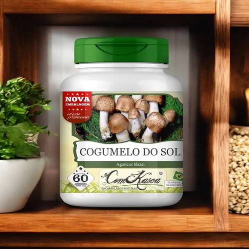 Cogumelo Do Sol Agaricus Blazei 60 Cápsulas 500mg