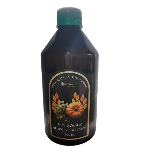 Óleo Abóbora Puro Natural 1 Frasco De 500ml Prensado A Frio Original
