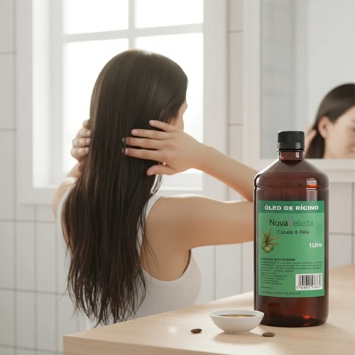 Óleo De Rícino Puro Prensado A Frio Antifrizz Cabelo