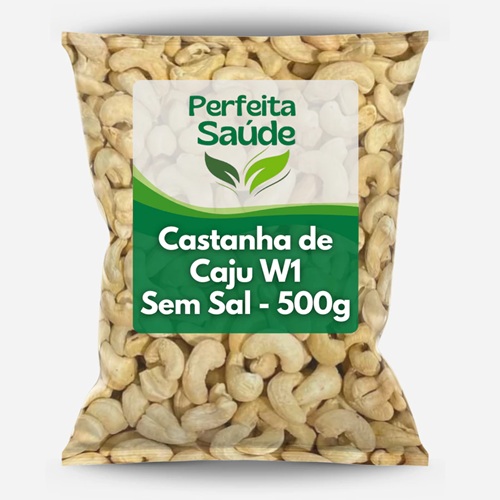 Castanha de Caju 500g 100% Natural Sem Sal e Vegano – PerfeitaSaúde