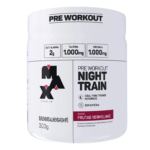 Pré-Treino Night Train Sabor Frutas Vermelhas Max Titanium 300g