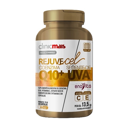 Rejuvecel Q10+ (Coenzima Q10 e Semente De Uva) (30 Cápsulas)