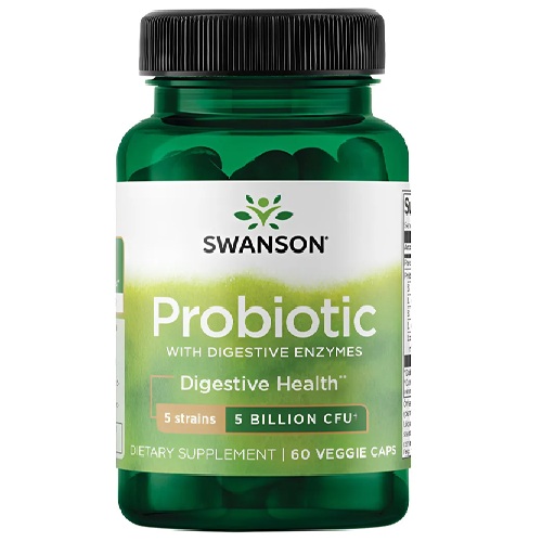 Probiótico C/enzimas Digestiva Swanson 60 Caps Sabor Sem Sabor