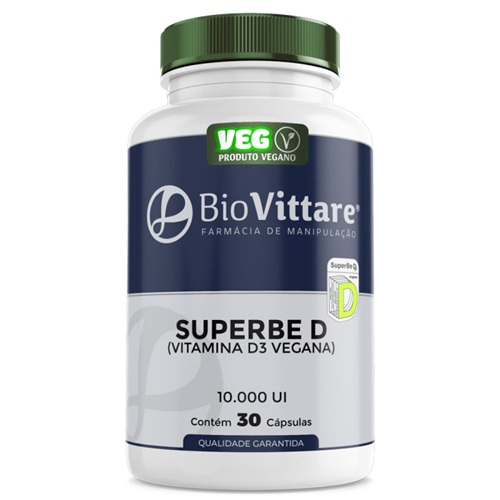 Superbe D Vegano (Vitamina D3 Vegana) 10.000UI (30 Cápsulas)