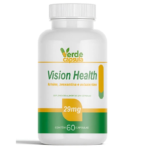 Vision Health 60 Cápsulas - Luteína, Zeaxantina, Astaxantina - Verde Cápsula - Sem Sabor