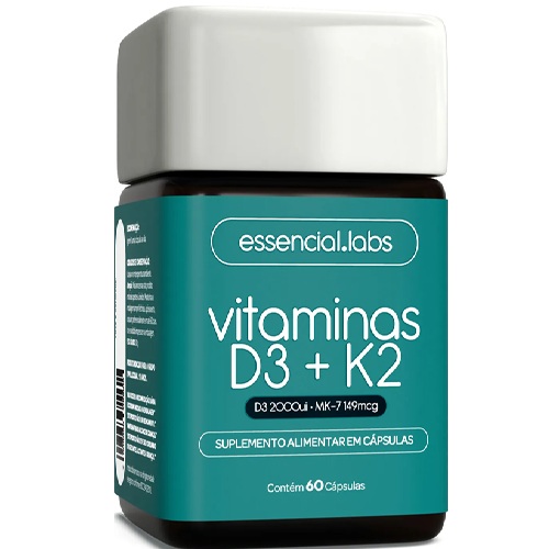 Vitamina D3 K2 Menaquinona-7 Fórmula Máxima (60 Cápsulas)